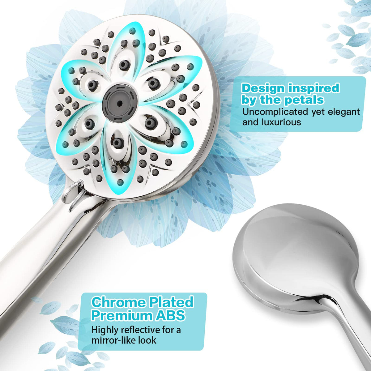 JDO air-induction technology boosts water flow with added air for a stronger feel.