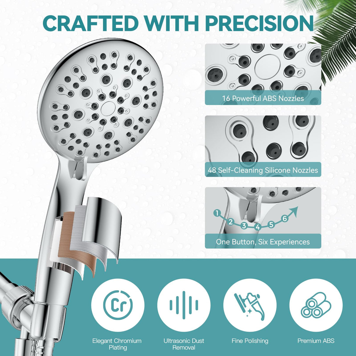 JDO anti-clogging nozzles prevent mineral buildup for consistent flow