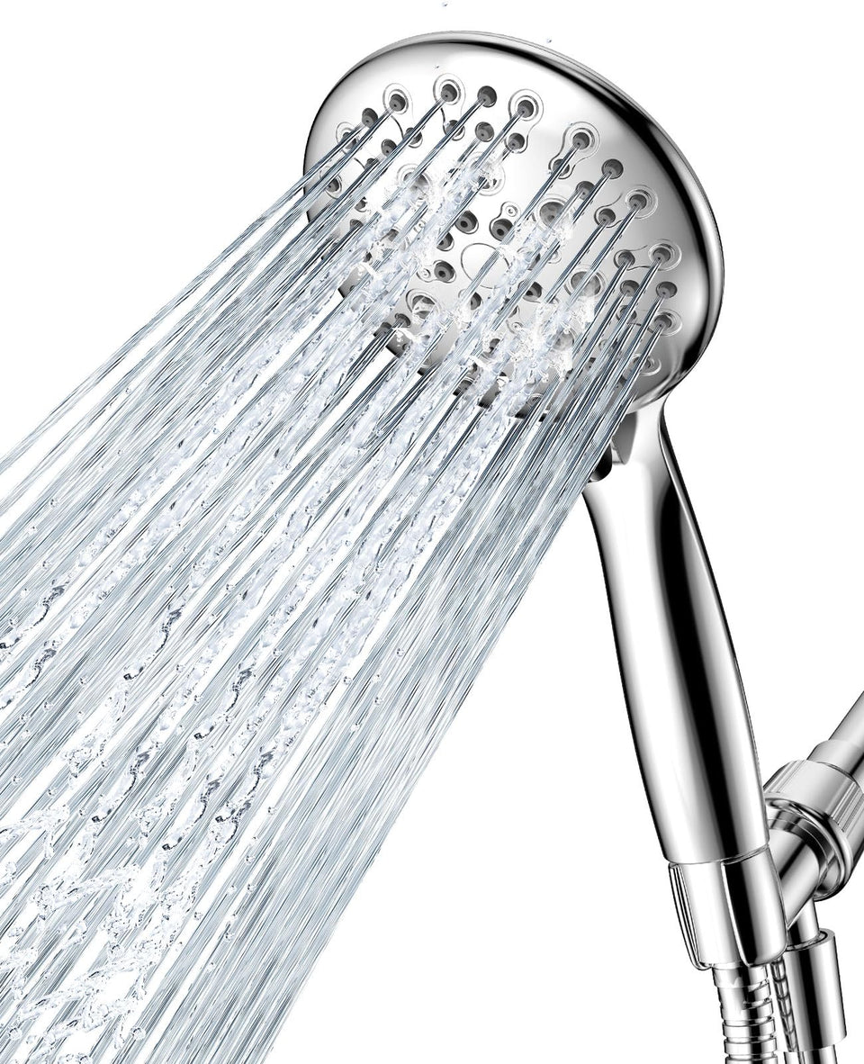 JDO high-pressure showerhead with six spray settings for customizable showers