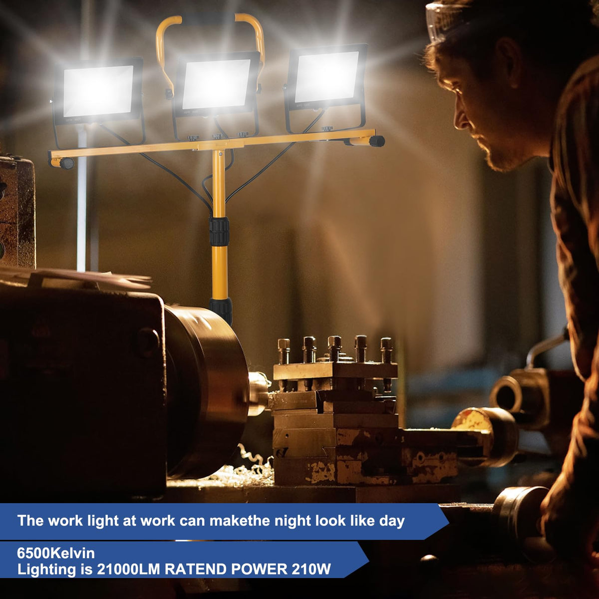 JDZKOMKE three-head LED light with independent switches for versatile task lighting