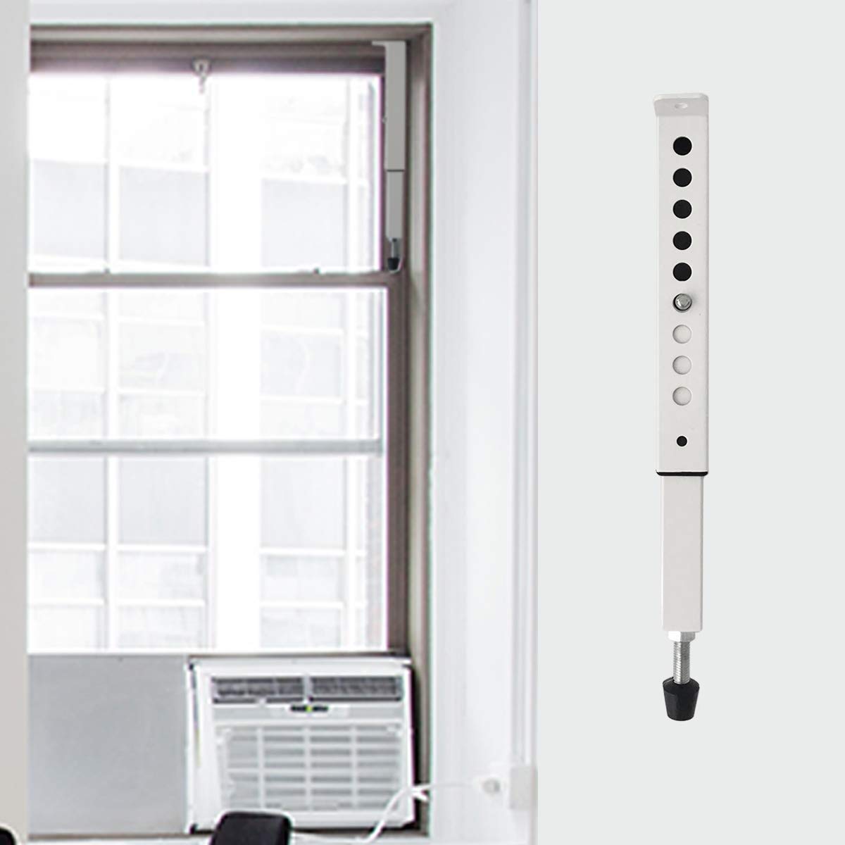 JEACENT steel security bar in use blocks entry while ventilating