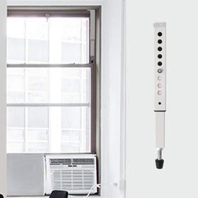 JEACENT steel security bar in use blocks entry while ventilating