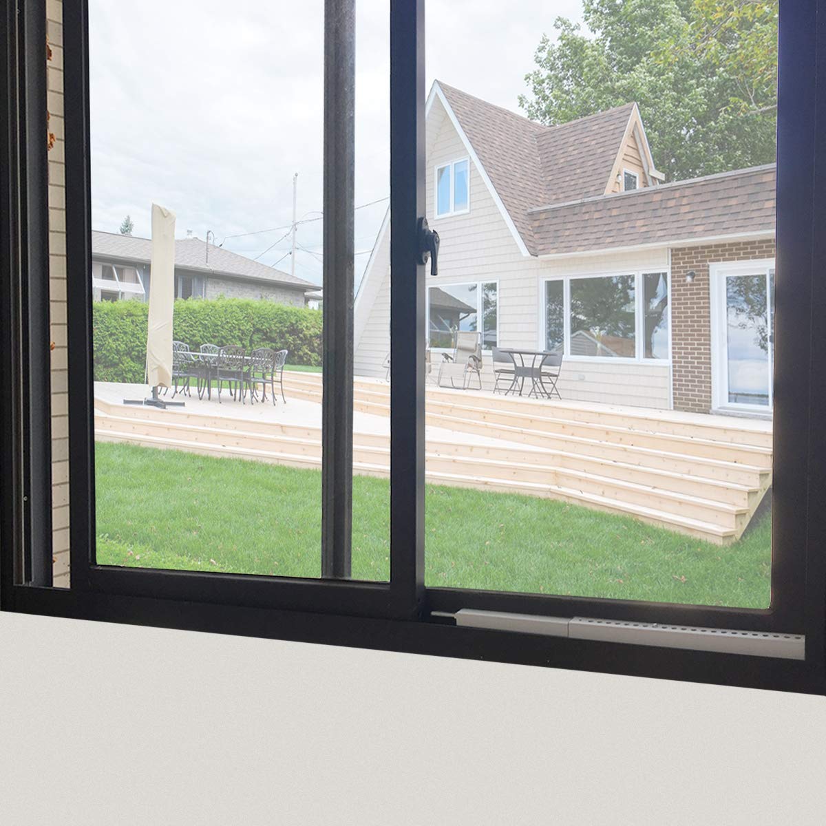 JEACENT window bar adhesive installation shows quick, tool-free setup