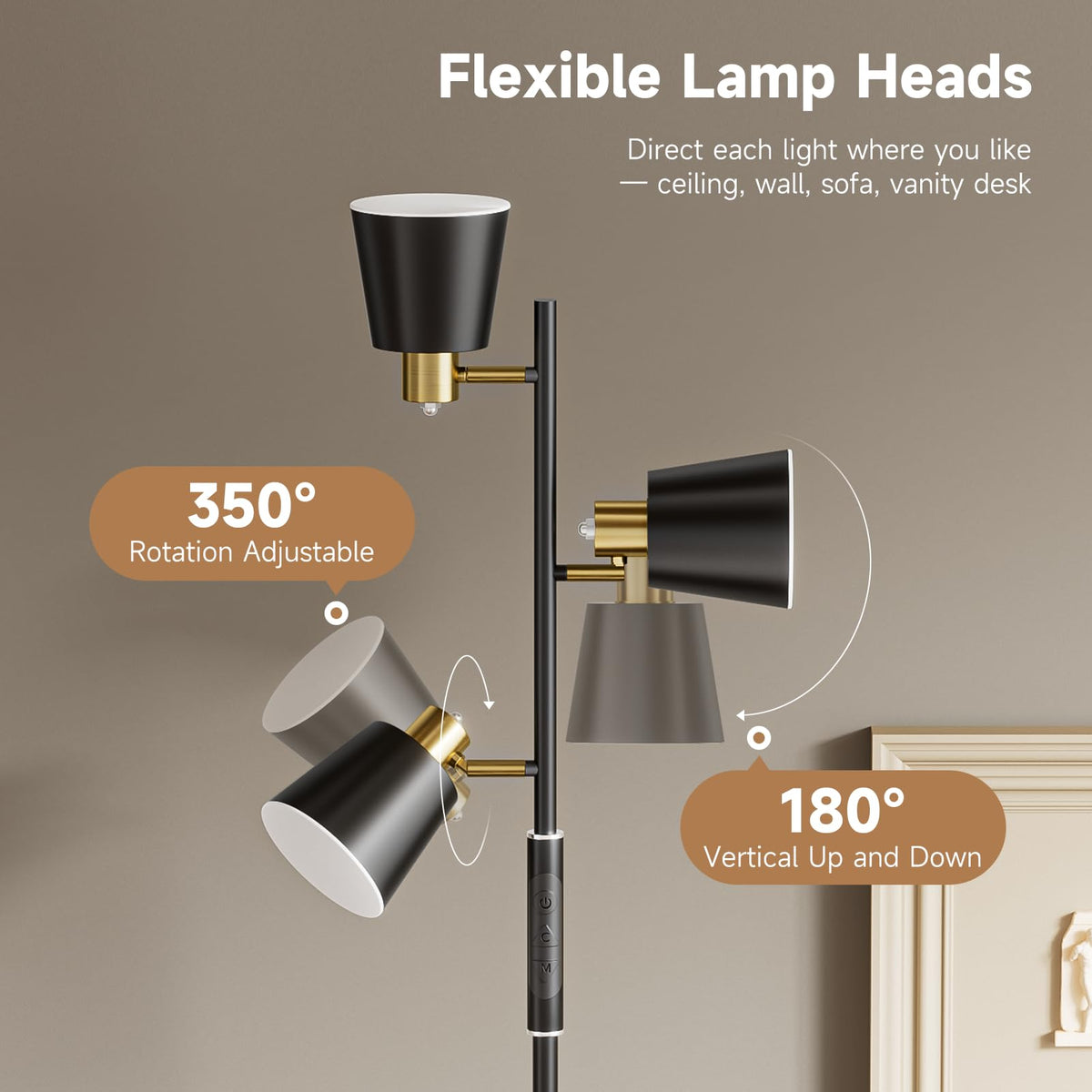 Jeagop tree lamp with four color temperatures for different moods.