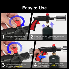 Jeagou heavy-duty torch featuring an ergonomic one-hand grip for comfortable long sessions.