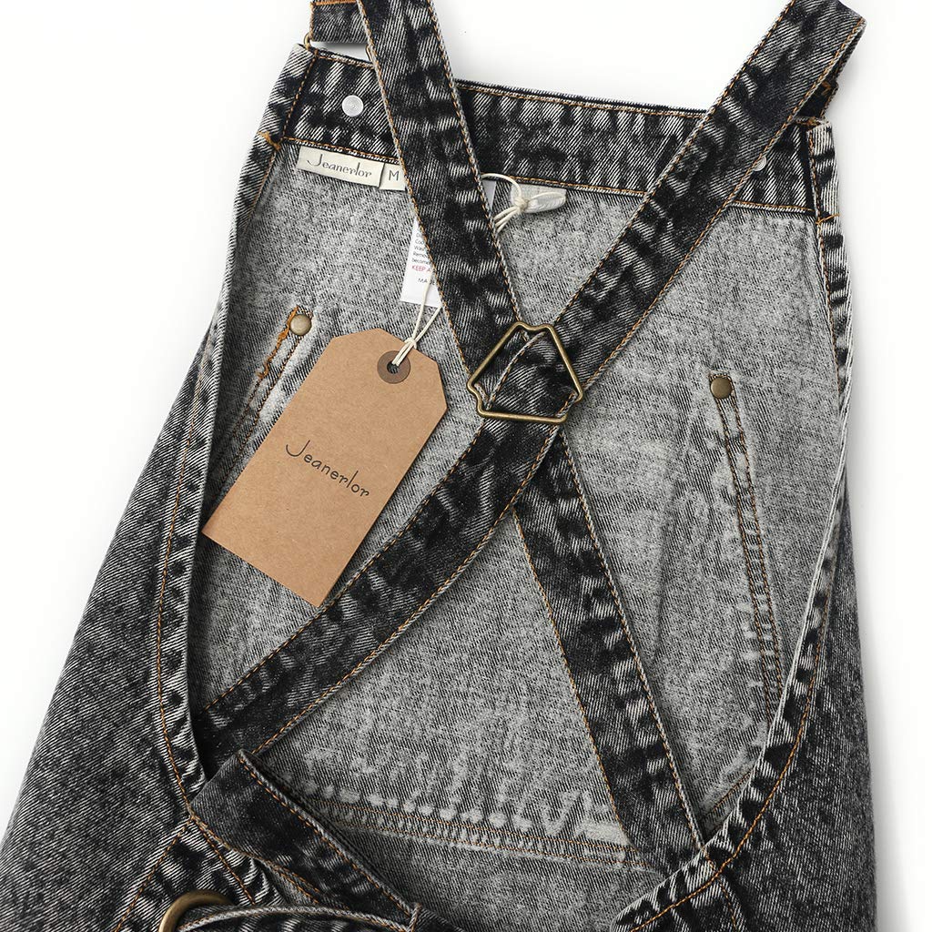 Jeanerlor adjustable suspender straps ensure a secure, comfortable fit.