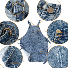 Jeanerlor cotton tool denim apron with cross straps for comfort
