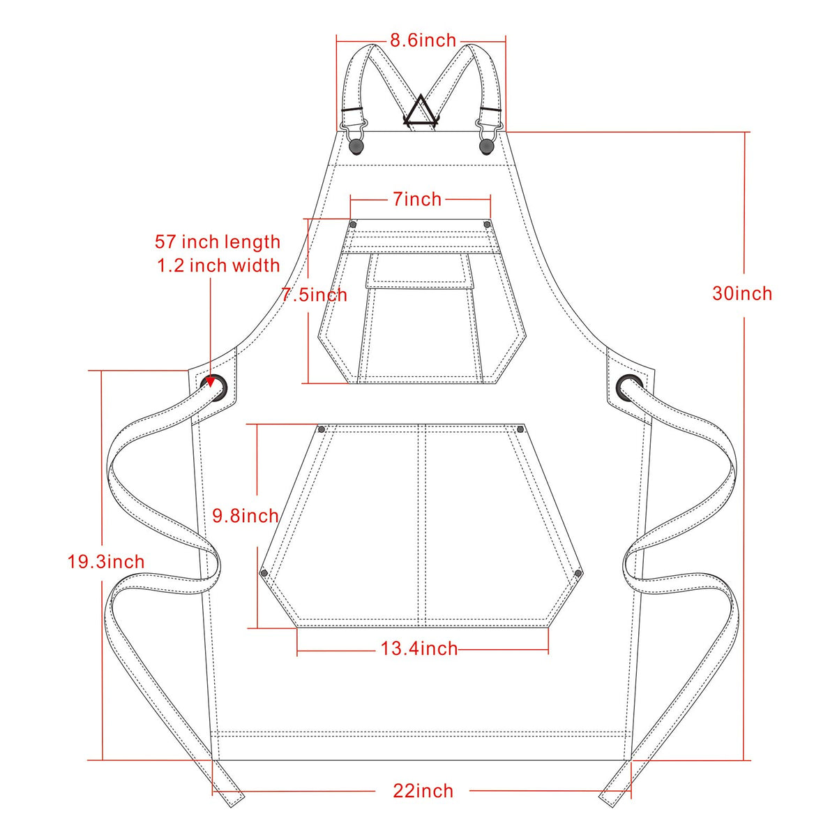 Jeanerlor apron double-layer grommets enhance stability in busy environments.