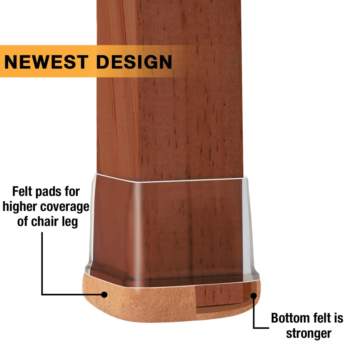 Jeaoouu chair leg protectors on chair legs shield hardwood floors from scratches.