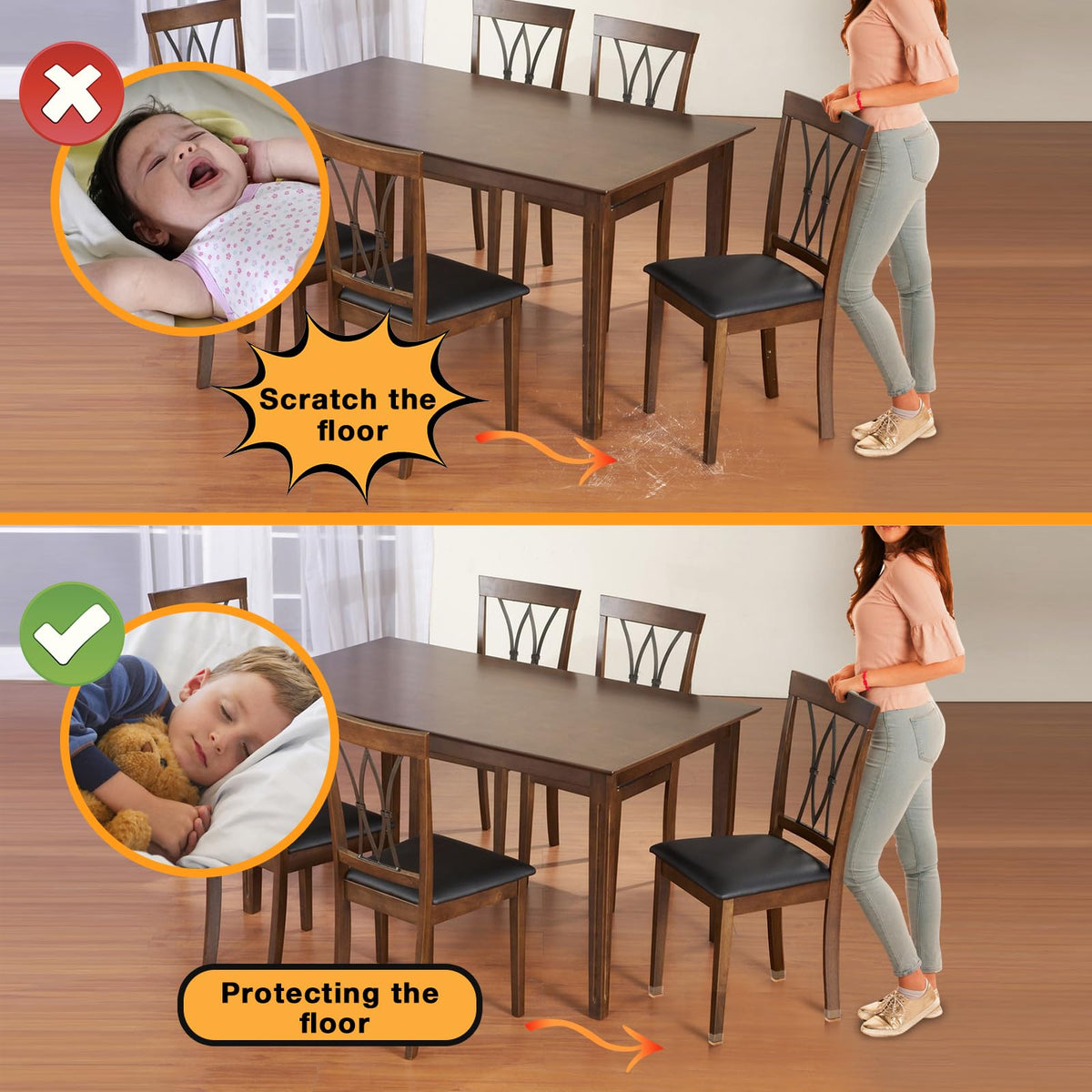 Jeaoouu protect hardwood floors by reducing noise and scratches