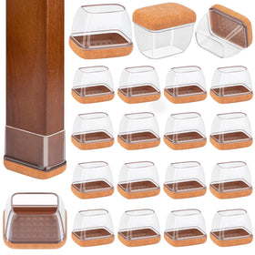 Jeaoouu rectangle chair leg protectors packaging shows quick floor protection.