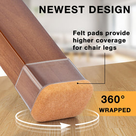 Jeaoouu rectangle chair leg protectors ready to install slip onto legs easily.