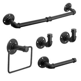 Jeasor 18-inch black towel bar for stylish, space-saving bathroom organization.