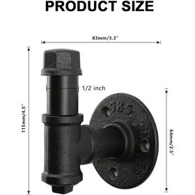 Jeasor black-finish pipe hook ready for quick mounting.