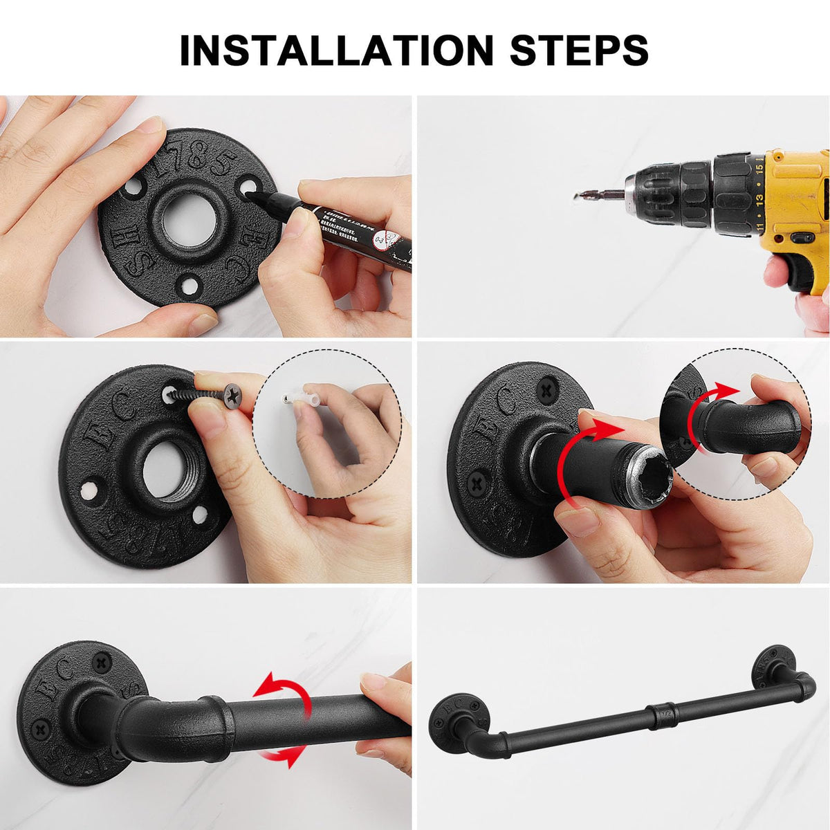 Jeasor installation guide image shows straightforward DIY mounting steps.