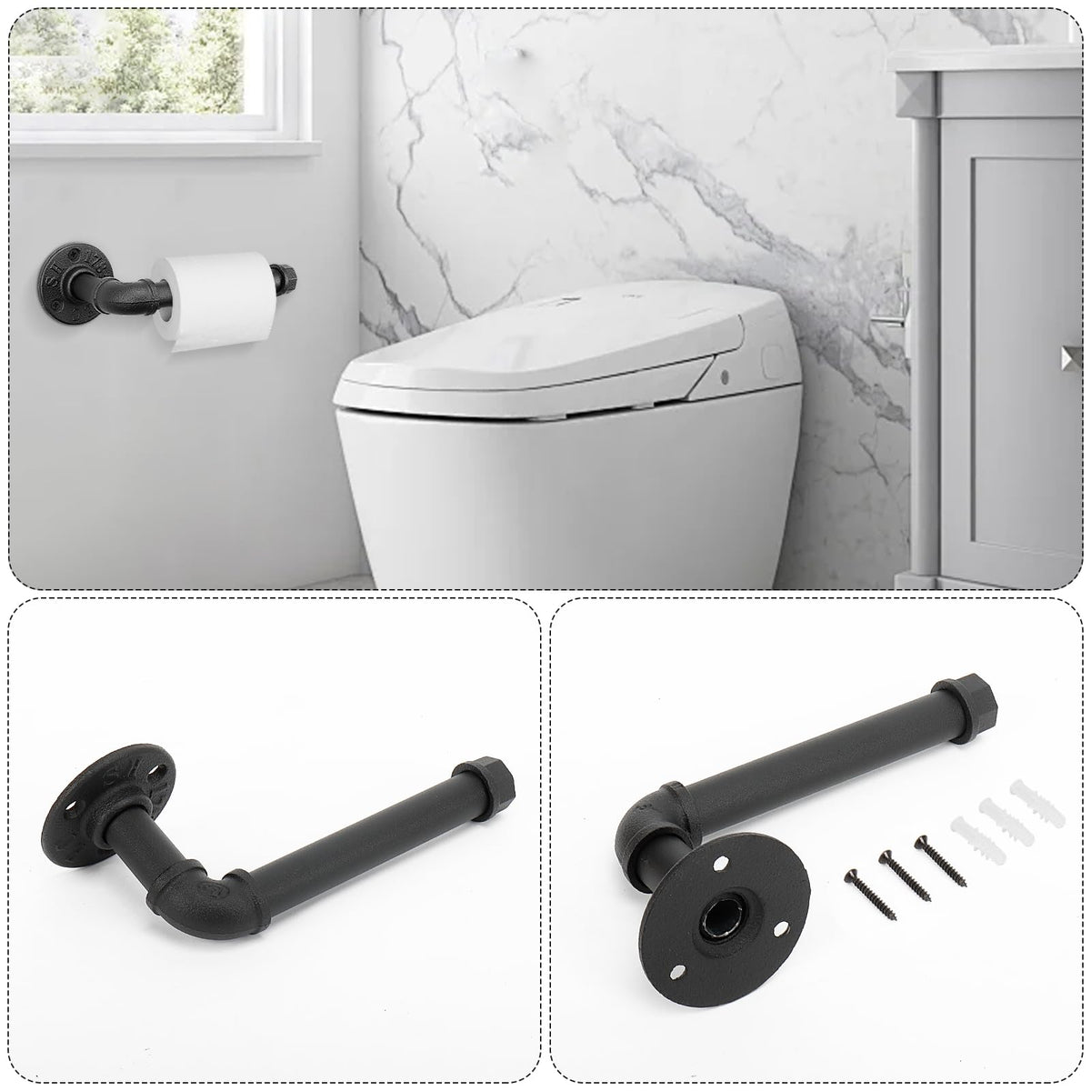 Jeasor paper towel holder keeps spare towels neatly accessible on the wall.