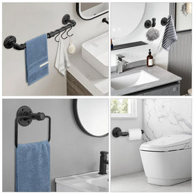 Jeasor right black robe hook provides sturdy support for outerwear and robes.