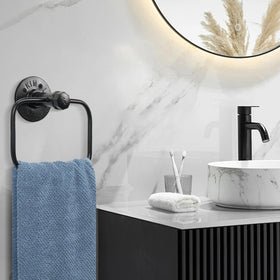 Jeasor black toilet paper holder simplifies routine use with a polished look.