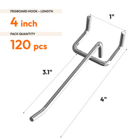JEAWIWI pegboard hooks closeup highlighting seamless welded seam for strong hanging.