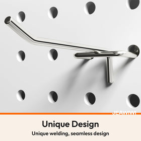 JEAWIWI pegboard hooks in kitchen use for compact utensil storage.