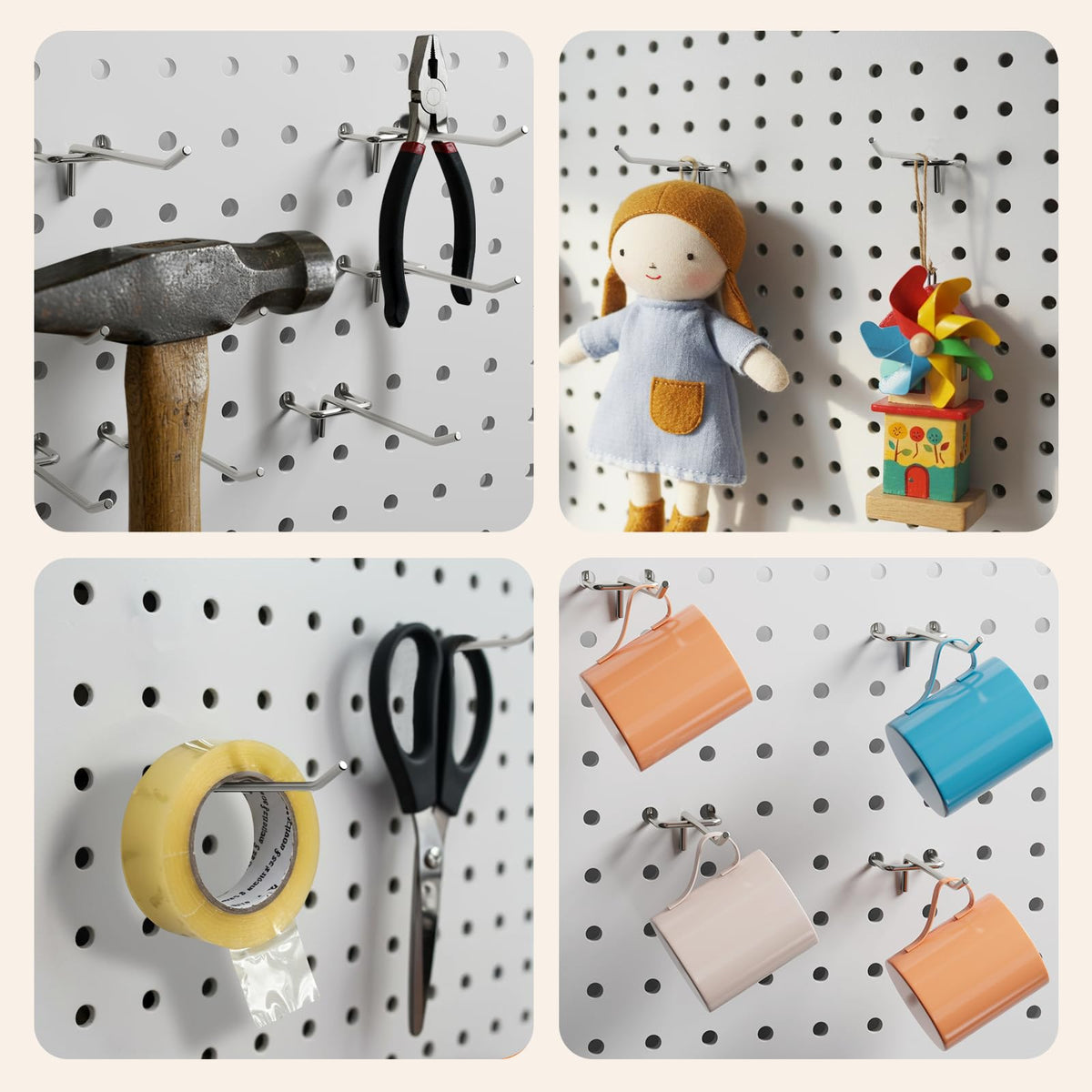 JEAWIWI pegboard hooks 120-pack suited for retail or workshop storage.