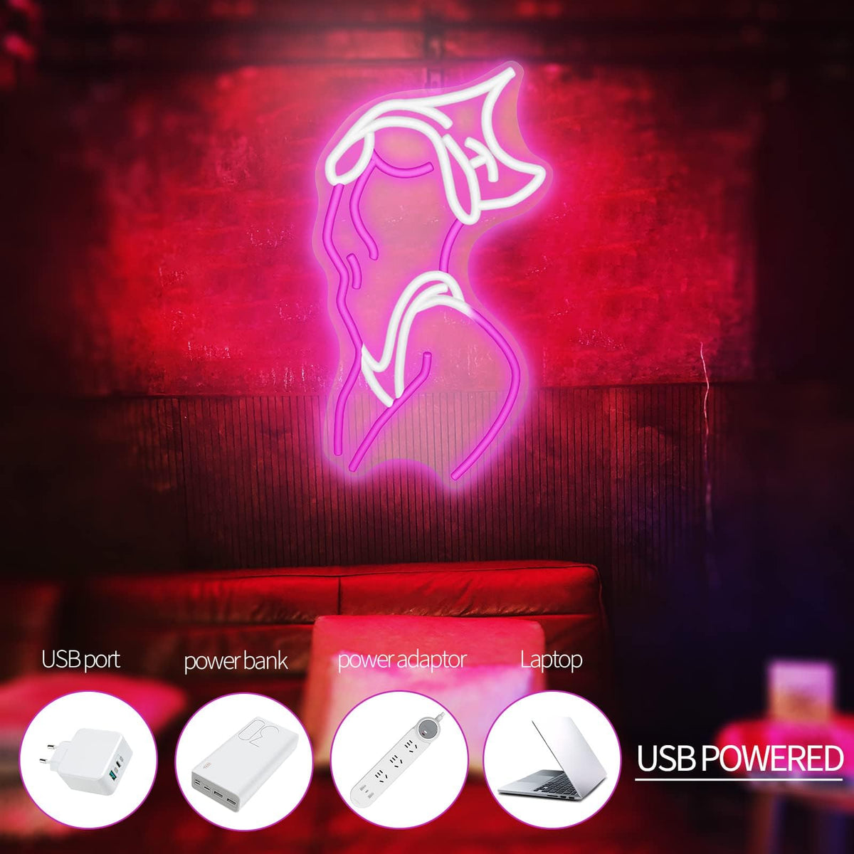JEDAEMEN wall-mount neon sign kit includes easy mounting hardware.