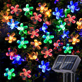 Jedavai solar string flowers 80ft illuminate outdoor spaces with vibrant color ambiance