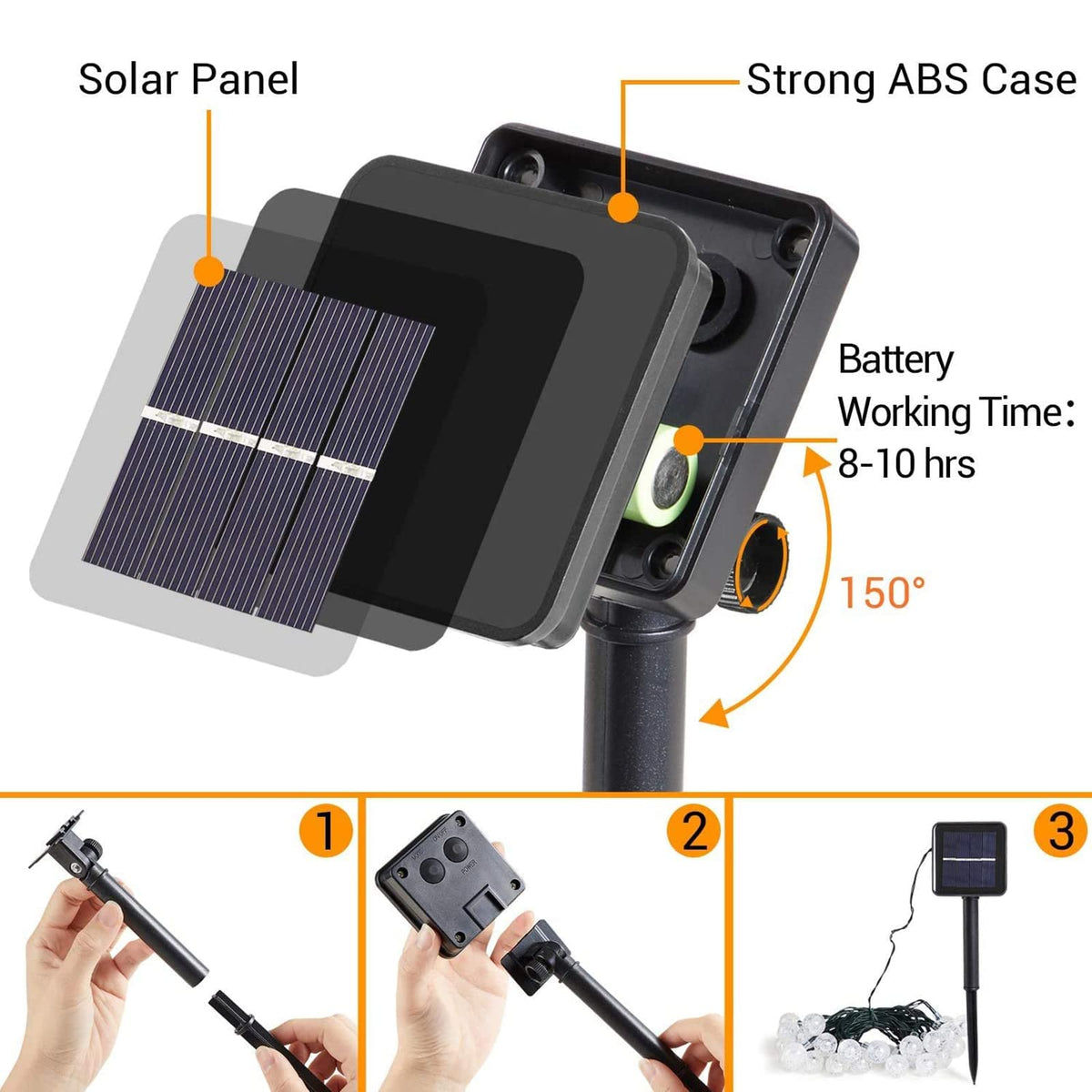 Jedavai waterproof solar panel lights endure rain and mist during outdoor gatherings