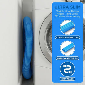 Jegkzovc 31.5-inch flexible hose reaches deep into long vent runs.