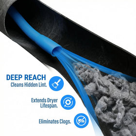 Jegkzovc dryer vent brush tool helps dislodge stubborn lint from tight bends.