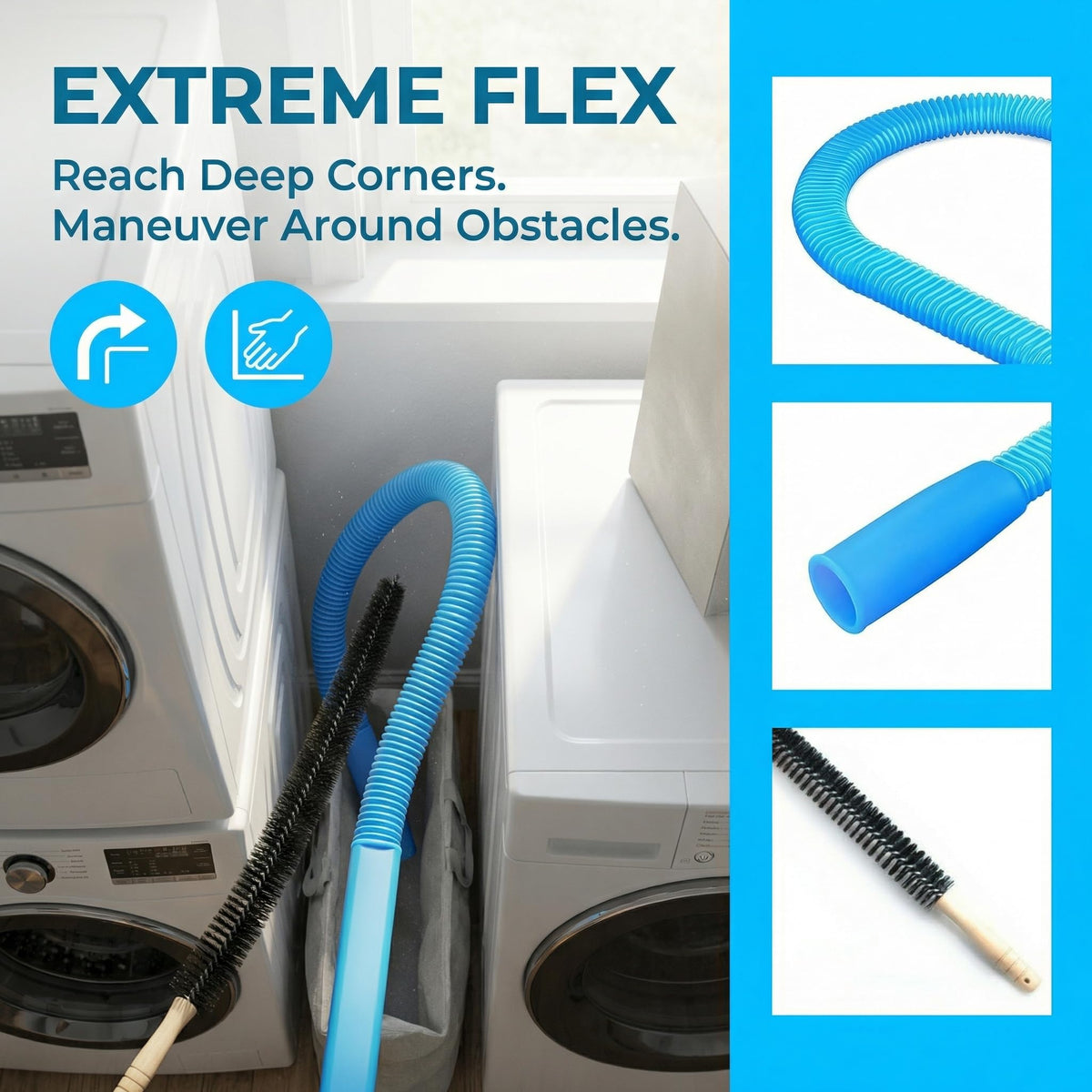 Jegkzovc lint removal brush removes stubborn lint and improves airflow in vents.
