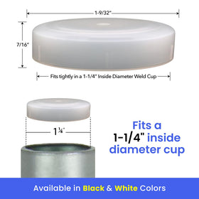 Jejavu deluxe chair leg cap white round provides easy installation and protection.