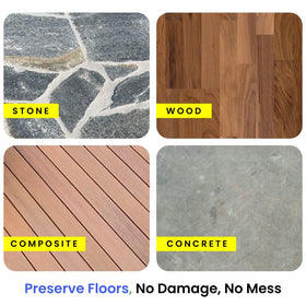 Jejavu scratch-protecting glide for outdoor furniture and decking.