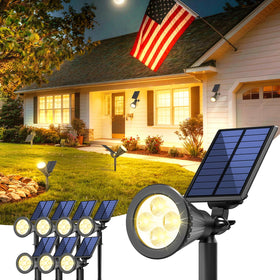 JEJOT 8-pack outdoor solar lights providing durable yard illumination