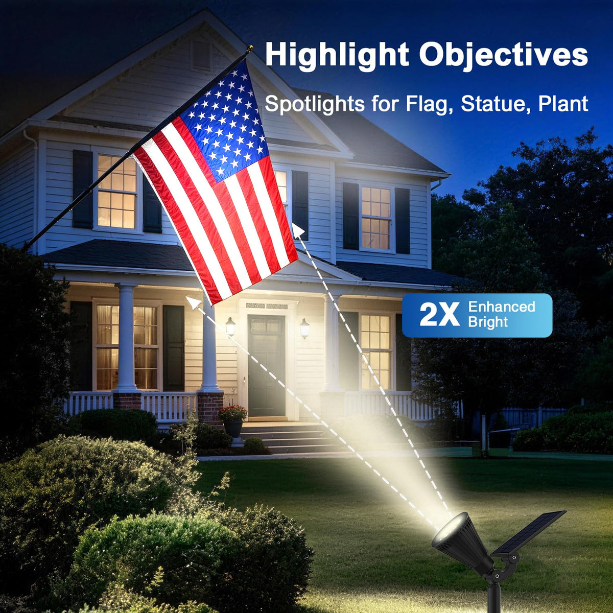 JEJOT garden spotlights showcase sculptures with precise, focused lighting for added drama.