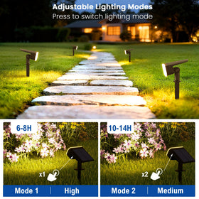 JEJOT solar lights stake installation demonstrating easy wire-free setup for garden paths.