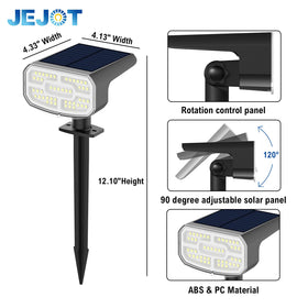 JEJOT solar lights wire-free setup allows versatile stake or wall installation.