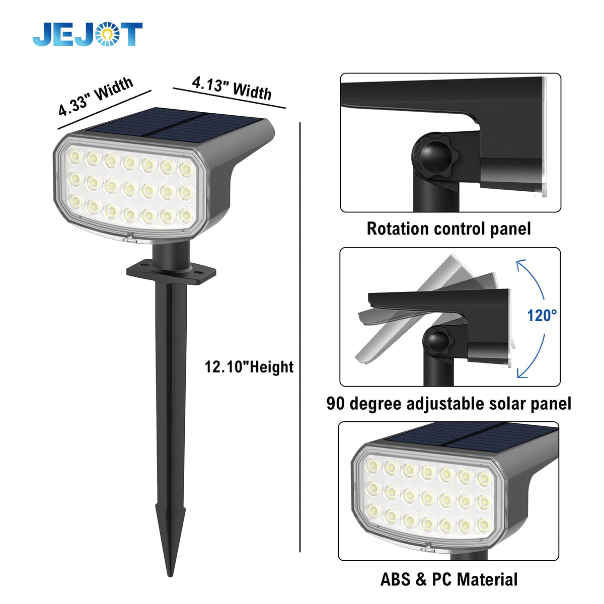 JEJOT yard landscape lighting brightens walkways with a downward beam.