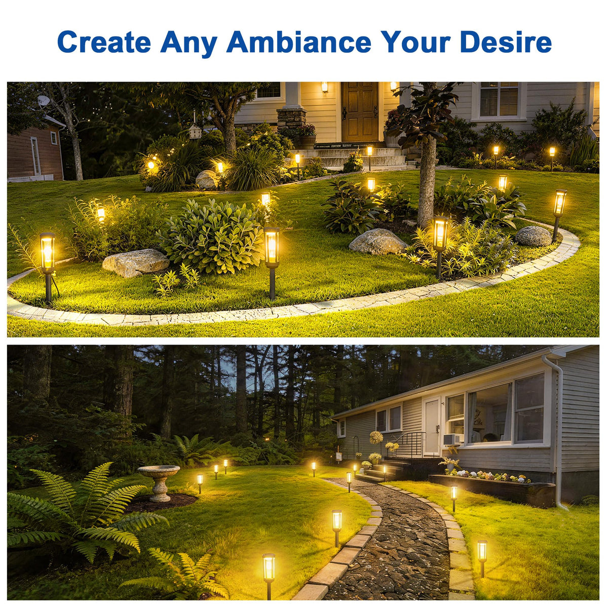 JEJOT solar pathway light provides hands-free operation with auto on/off.