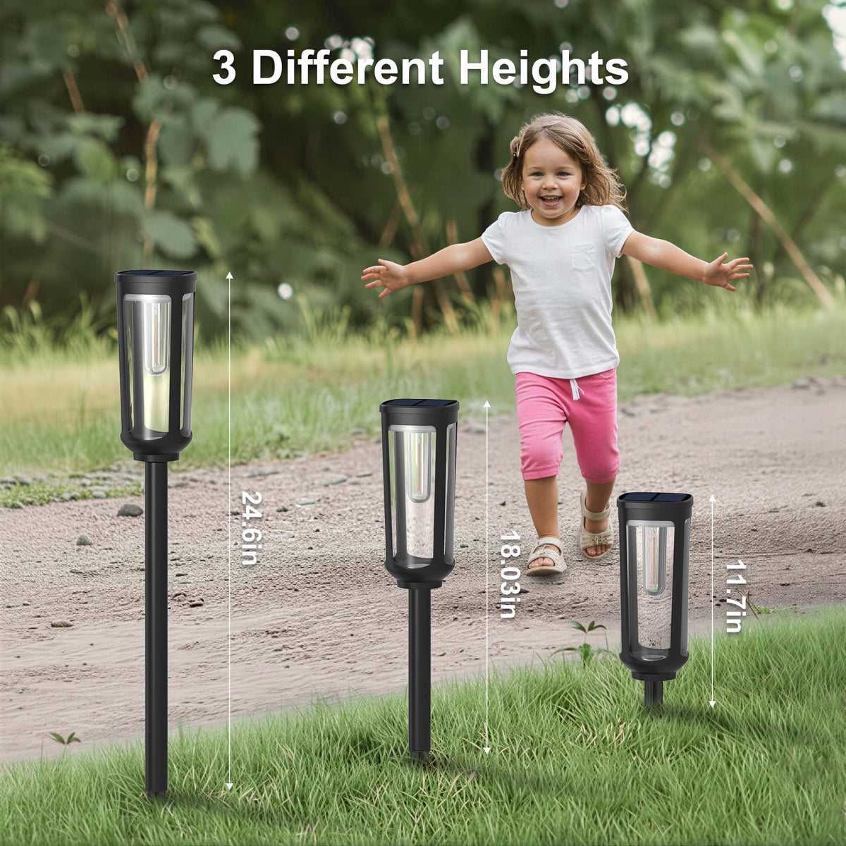 JEJOT solar pathway light offers dusk-to-dawn auto-on/off for convenience.