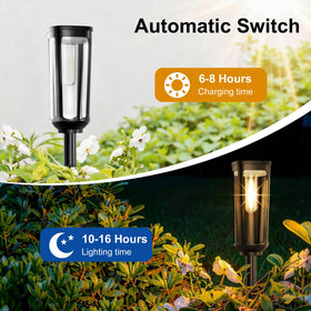JEJOT solar pathway light IP65 rating signals year-round weather resilience.