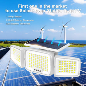 JEJOT 270-degree wide-angle solar light demonstrates maximum perimeter lighting