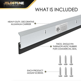JELOSTONE door sweep installation screws shown for quick tool-friendly fit