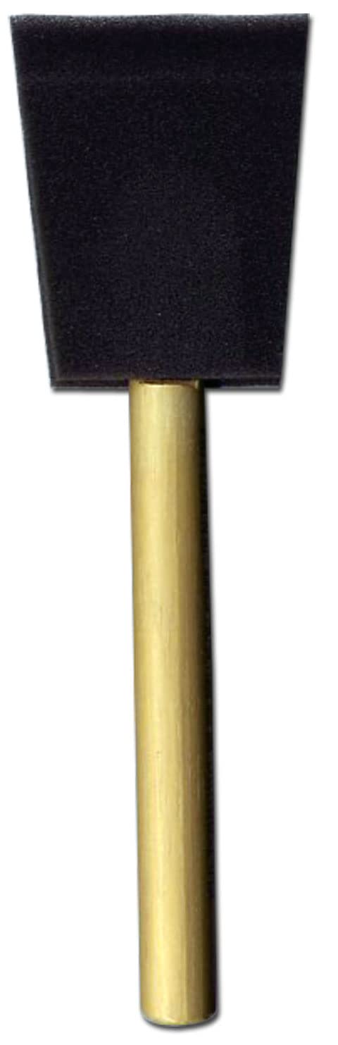 Jen Manufacturing 2in poly foam brush with wood handle closeup for smooth, even coating