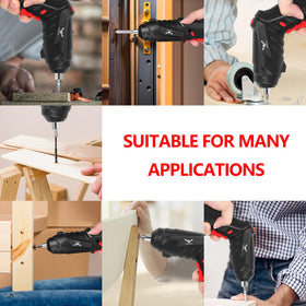 JENABOM 16-in-1 electric screwdriver side handle for comfortable grip during tasks.