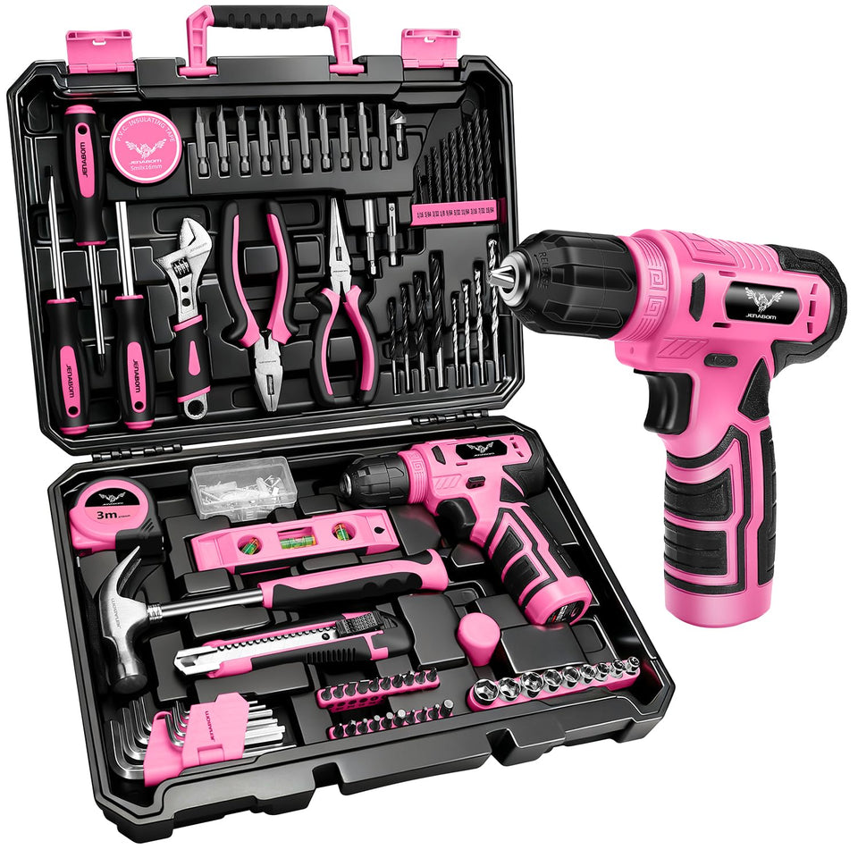 JENABOM 8V cordless drill with LED light for precise home repairs