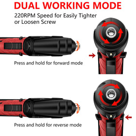 JENABOM cordless screwdriver charging via USB for power anywhere.