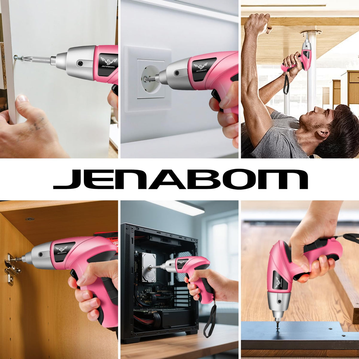 JENABOM furniture assembly in progress, easy screw driving.