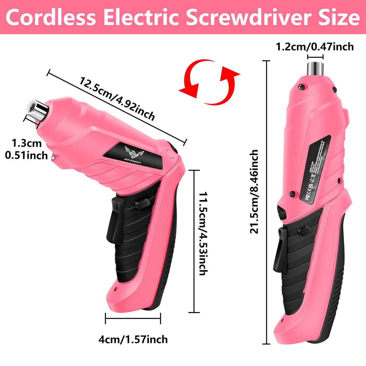 JENABOM pink ergonomic handle for comfortable grip