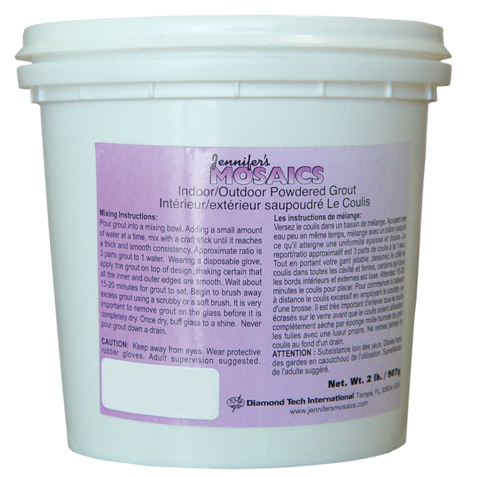 Jennifers Mosaics white powdered sanded grout ideal for durable interior and exterior mosaics